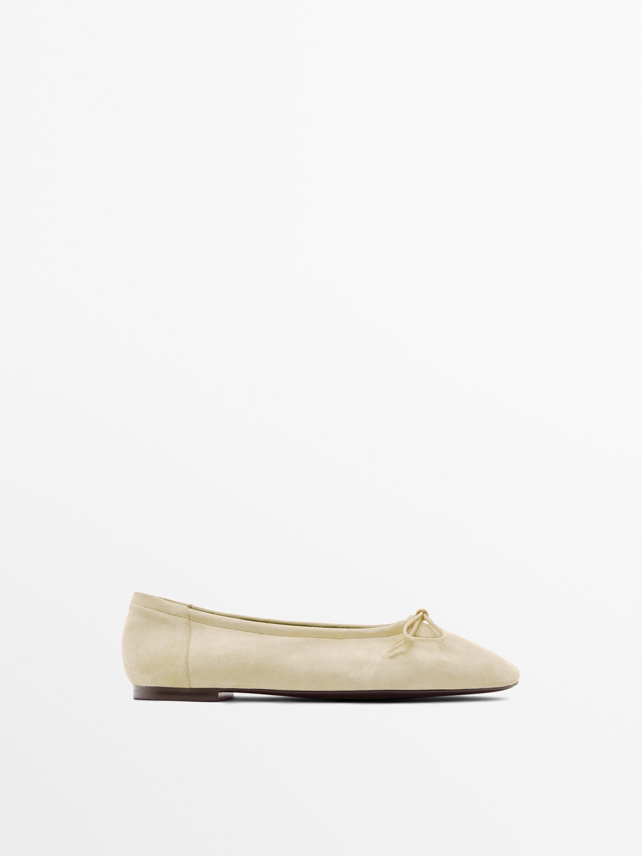 Ballerines froncées avec nœud